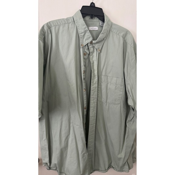 Van Heusen Other - Van Heusen Mens XXL Sage Green Short Sleeve Button Down Cotton Shirt Casual